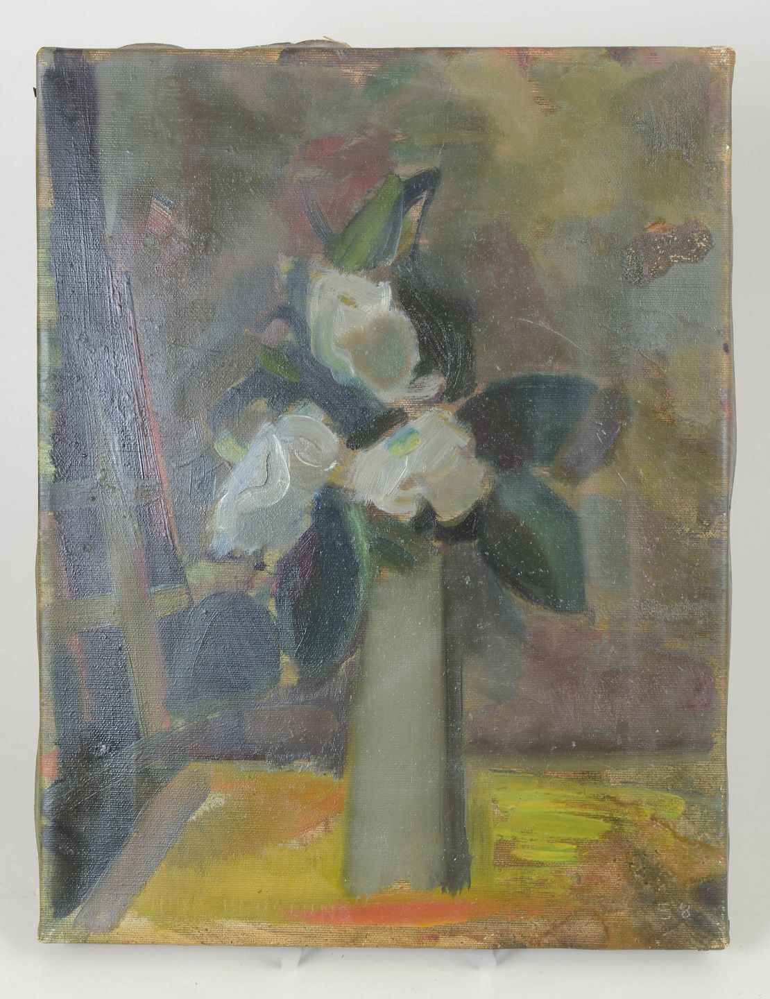 Frithiof Berglund, peintre suédois répertorié. Huile sur toile. Fleurs dans un vase, 1958 photo furniture