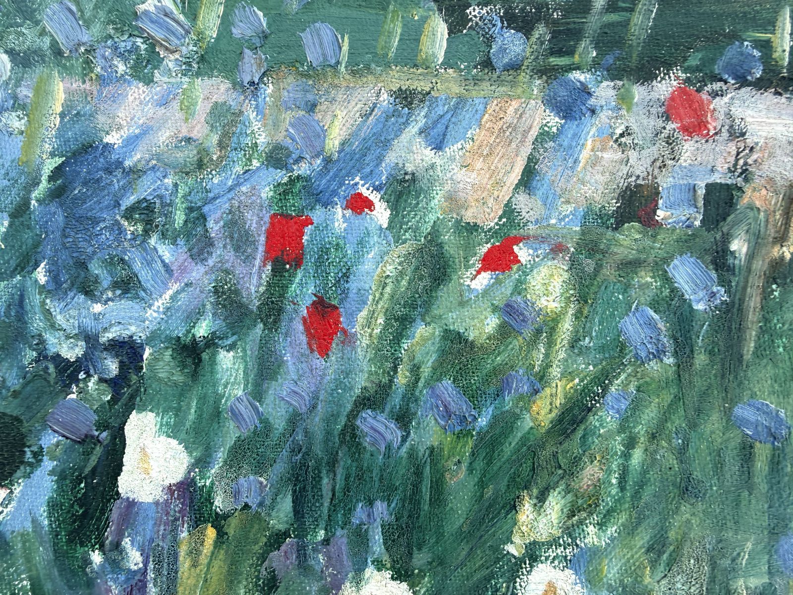 Rafael Duran Benet Fauvist Spanish Wildflower Landscape In Andalucia Mediterranean Oil Painting 1990s photo Art