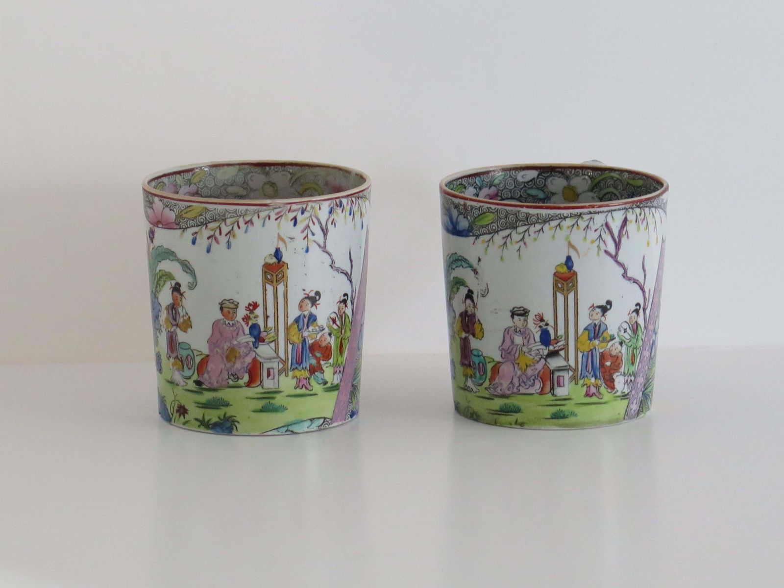 Mason's Ironstone Mugs, Chinese Scroll Pattern, Rare, Circa 1818 photo Home Decor