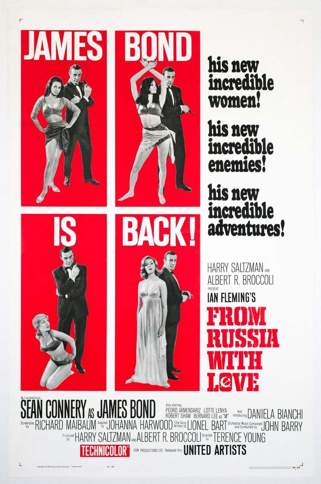 From Russia With Love 1964 Us 1 Sheet Style B Film Poster.