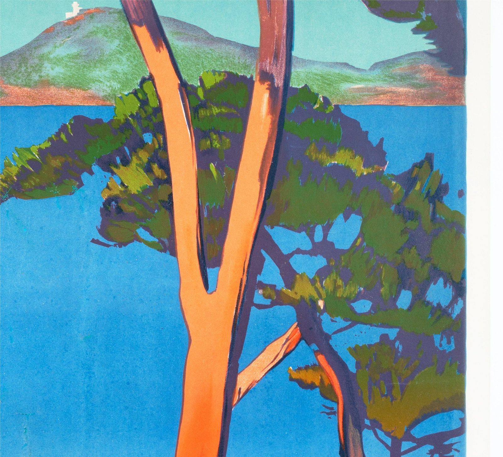 Affiche publicitaire PLM Agay 1928, Roger Broders. photo vinterior
