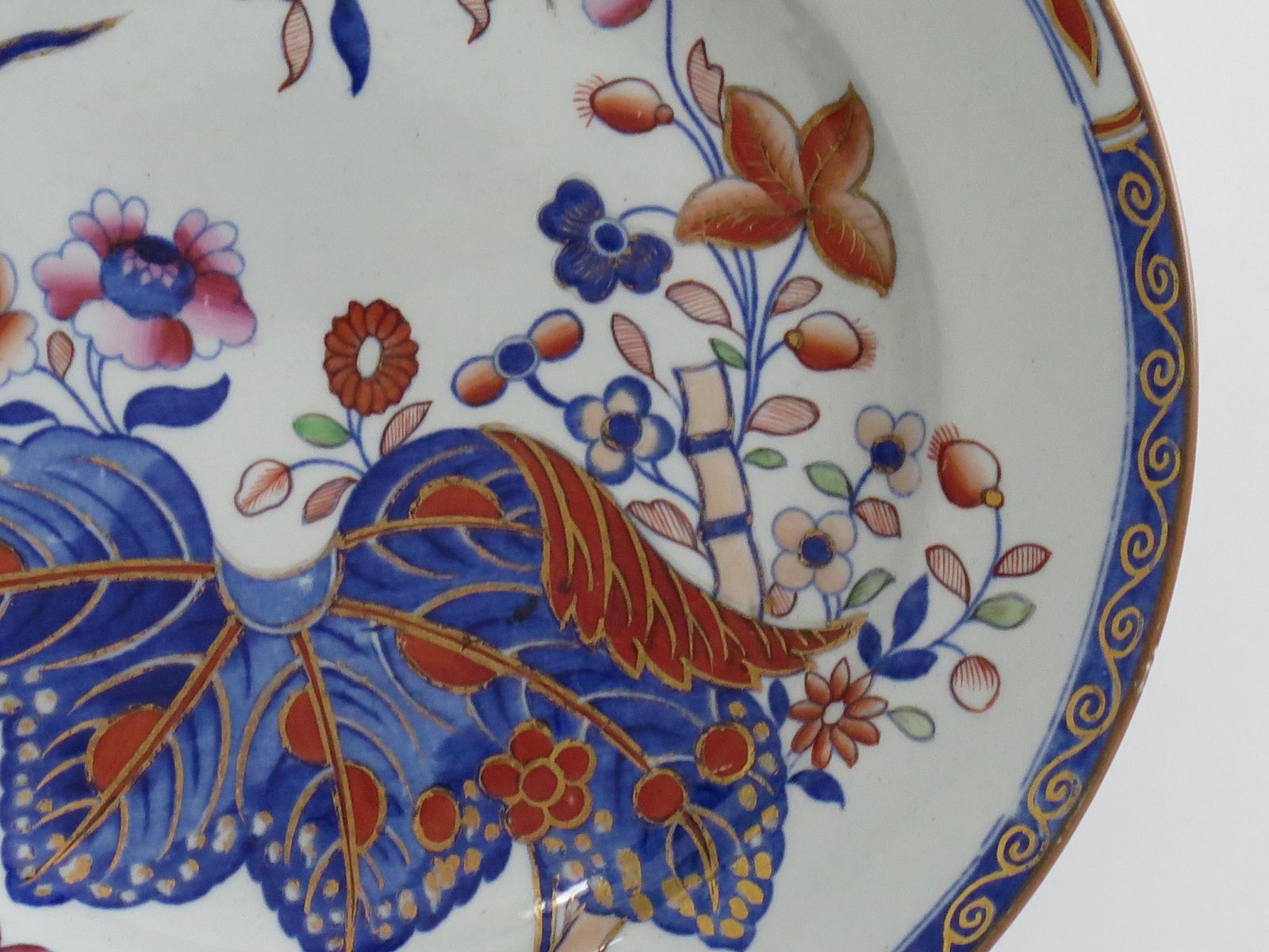 Spode Ironstone Deep Desert Plate, Tobacco Leaf Pattern, Circa 1820 photo vinterior