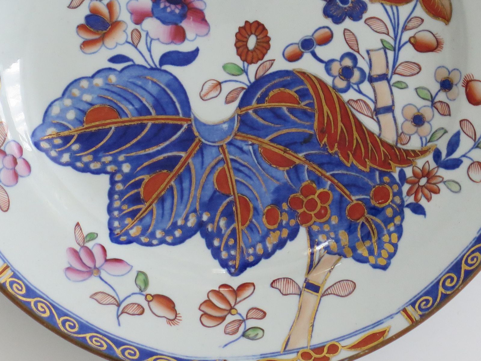 photo for sale Spode Ironstone diep woestijnbord, Tobacco Leaf-patroon, ca. 1820