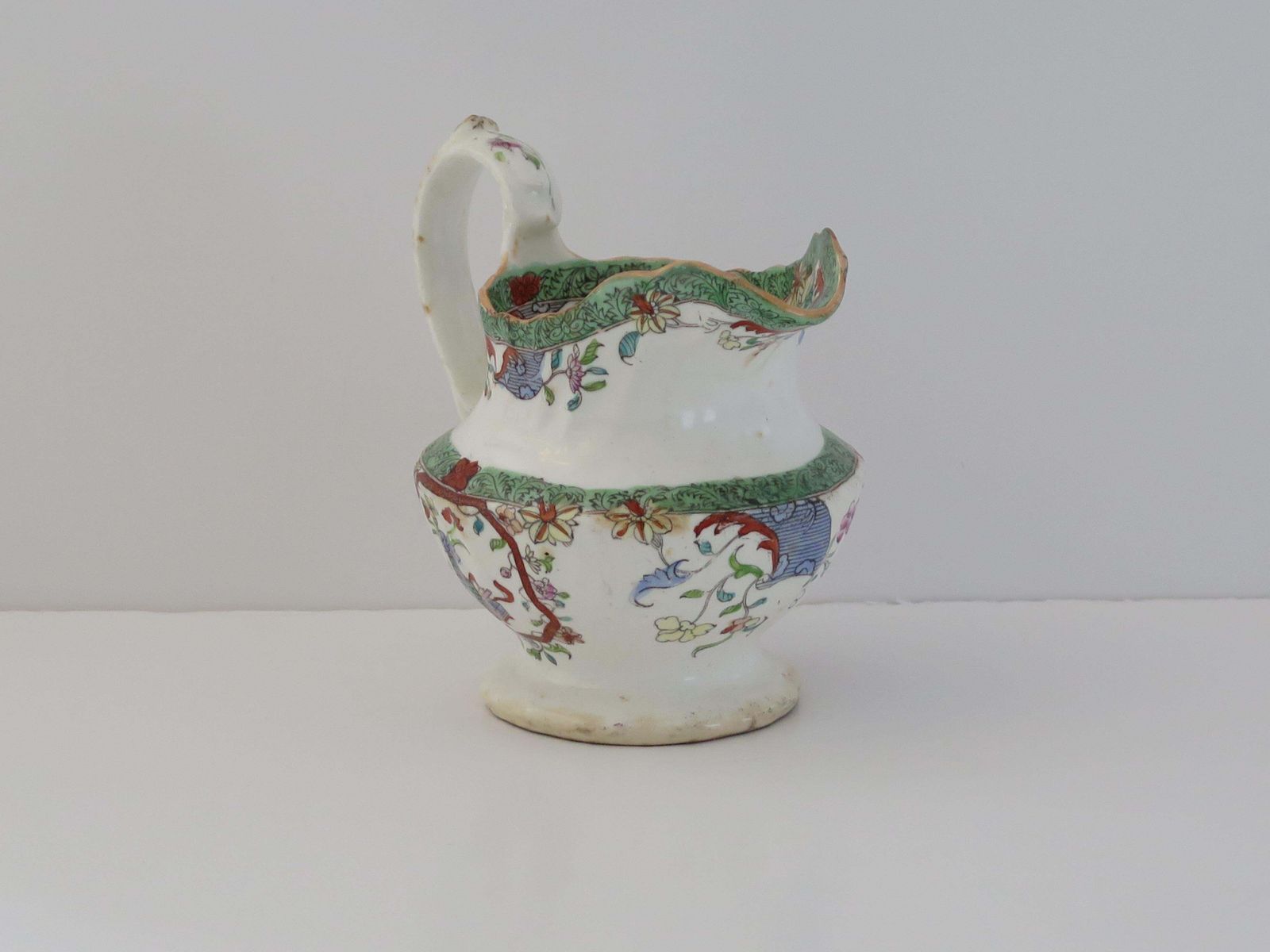 C.J. Mason Porcelain Milk Jug And Vase, English, Circa 1830 photo vintage
