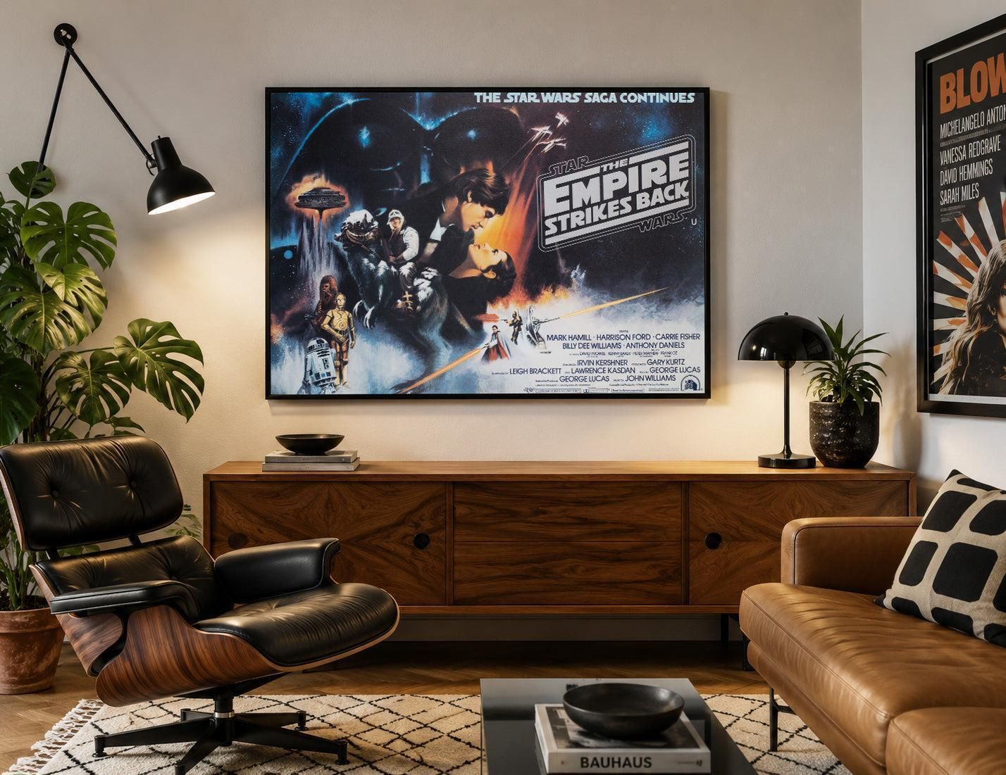 The Empire Strikes Back 1980 Uk Quad Gwtw Style Film Poster. photo furniture