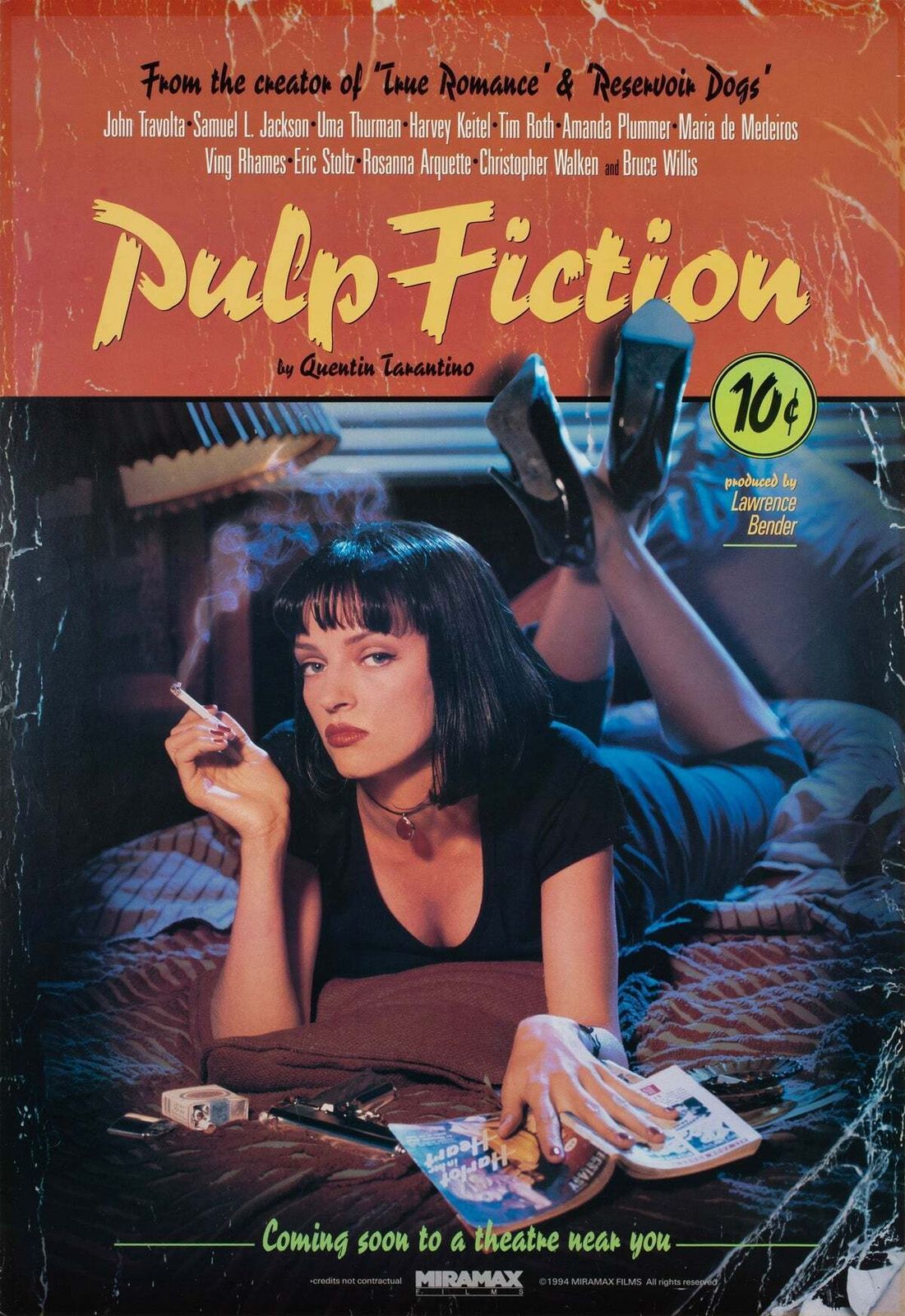 Pulp Fiction 1994 Us 1 Sheet Advance Lucky Strike filmposter.