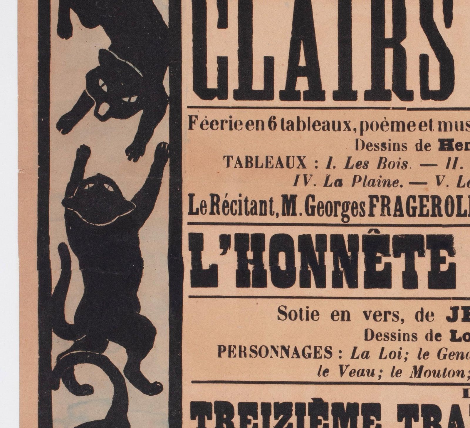 Chat Noir 1896 Franse Theateraffiche, Henri Riviere. photo 1990.0