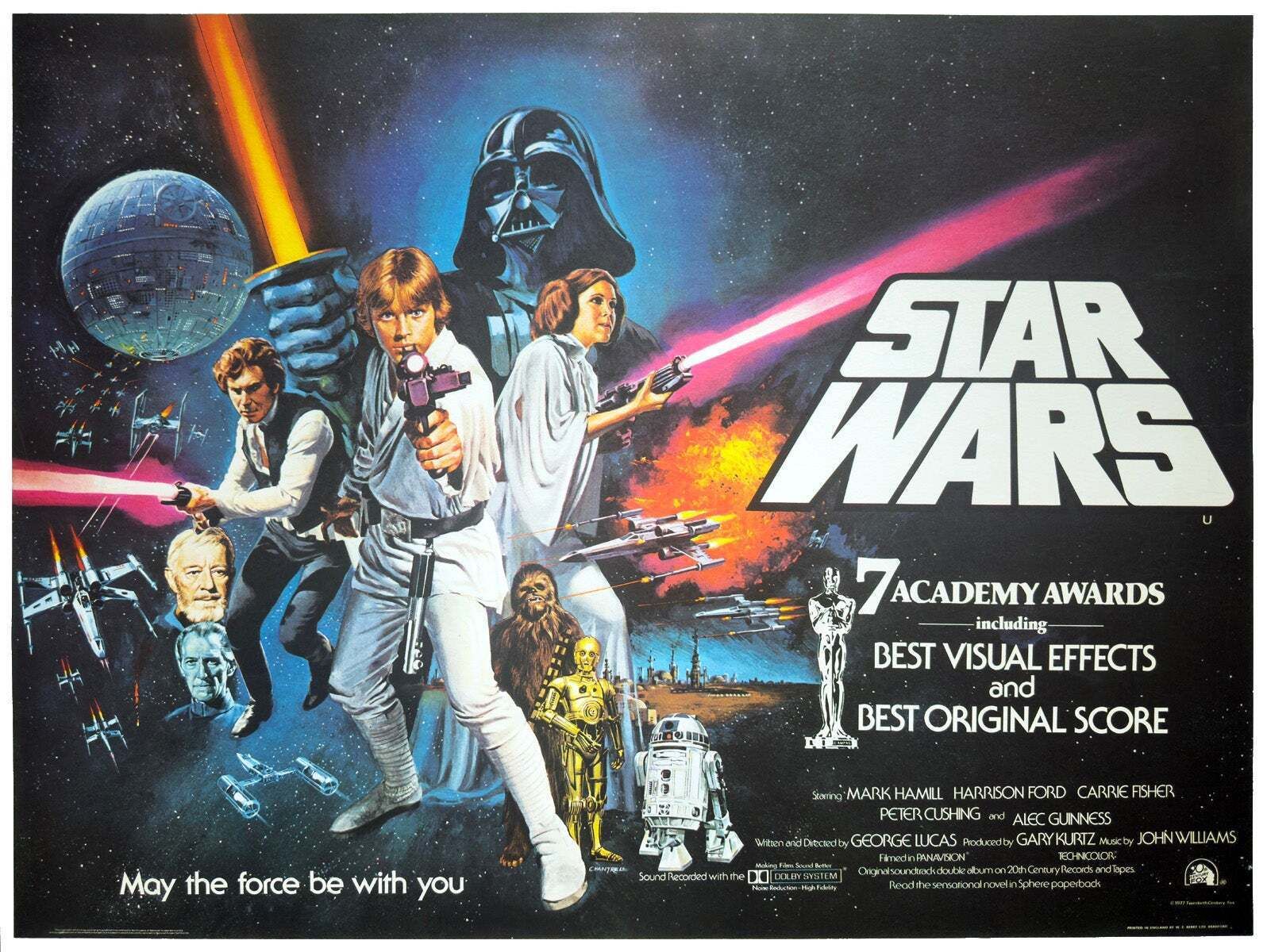 Star Wars 1977 Uk Quad Style C Oscars Film Poster, Tom Chantrell.