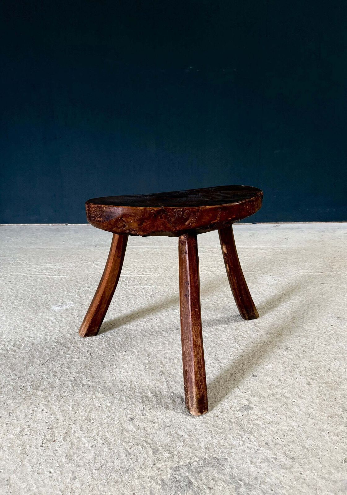 Early 20th Century French Country Handcrafted Tripod Stool.