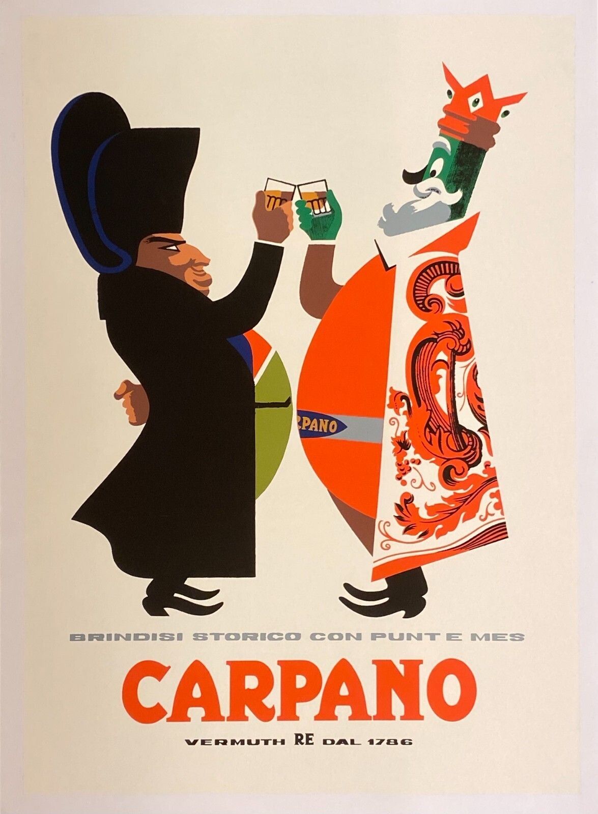 Armando Testa, jaren 1960 - Carpano (Napoleone) - Vintage Poster, op linnen en canvas gemonteerd, 100 x 70 cm photo furniture