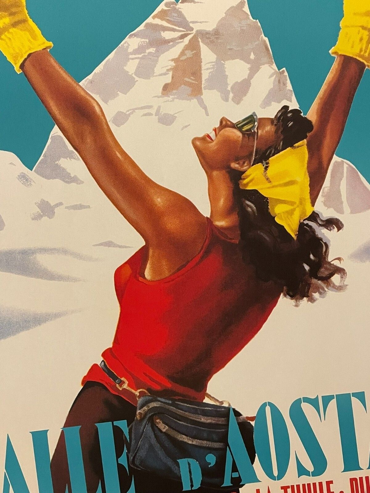 photo for sale Arnaldo Musati, vers 1980, Valle d'Aosta, affiche vintage d'époque, 98,5 x 68,5 cm