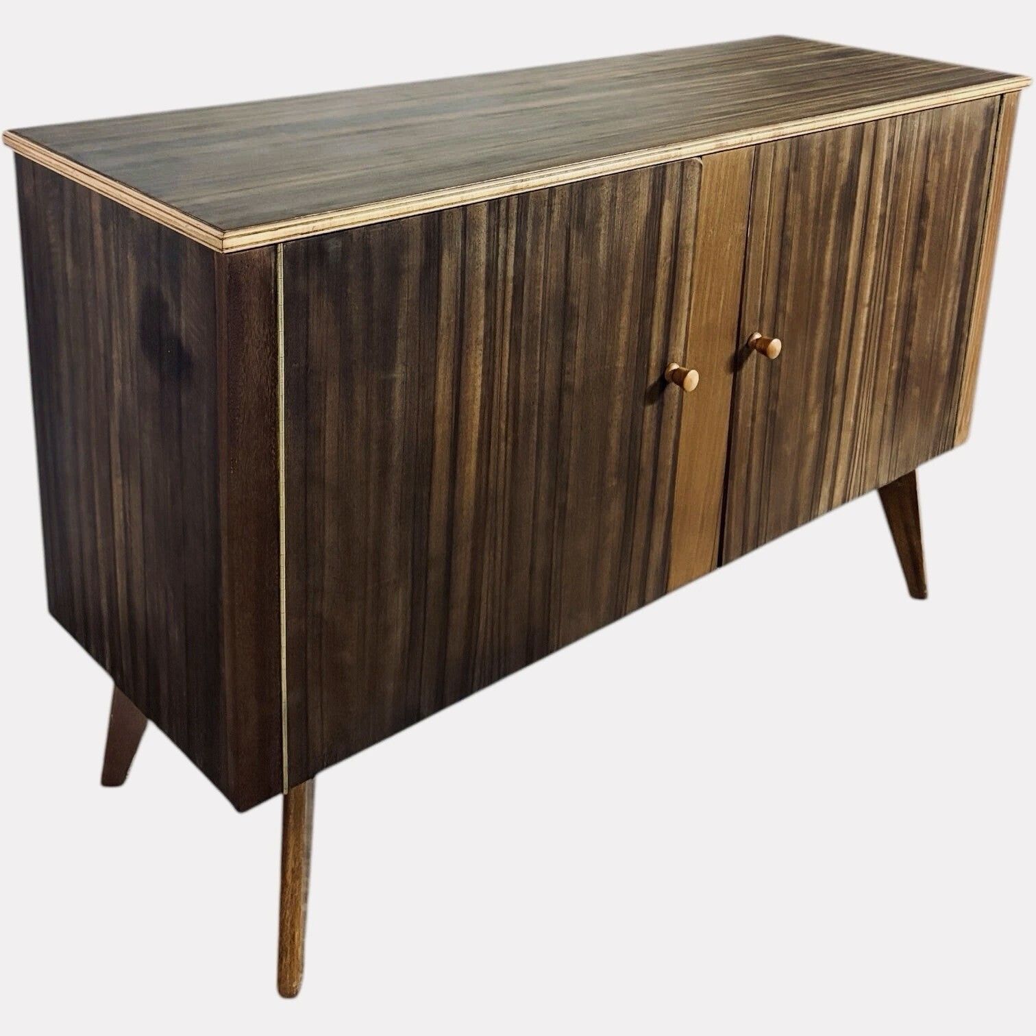 Morris Of Glasgow Mid Century Vintage Walnut & Teak Sideboard photo vintage