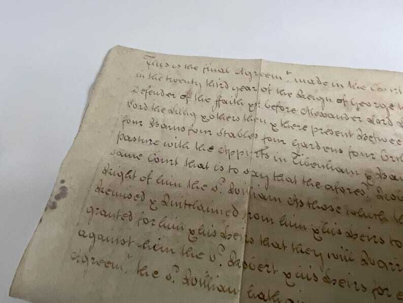 1783 Original King George III Final Concord Land Document – Tibenham And Banham Property Conveyance photo buy