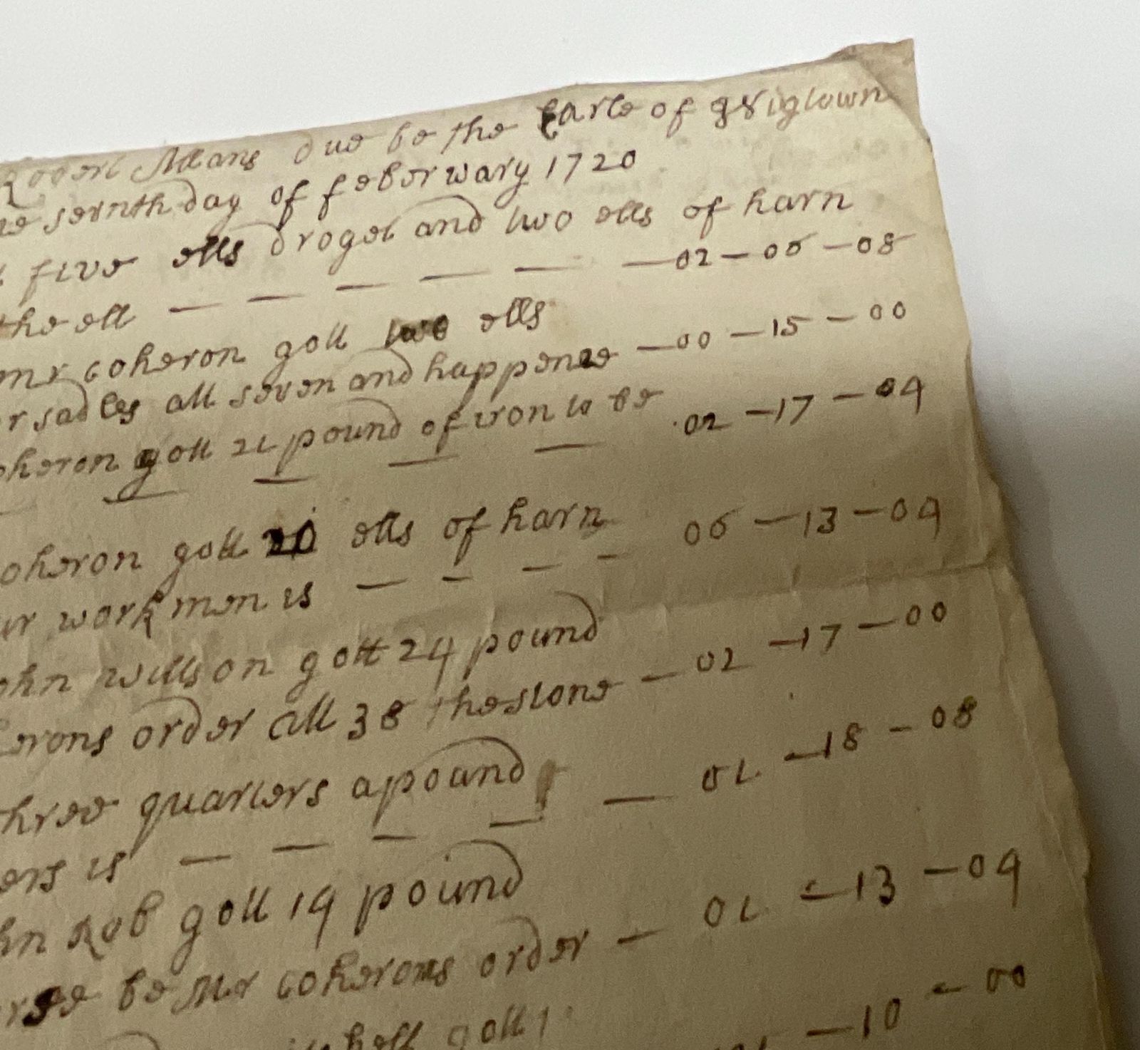 1720 Schots manuscript ondertekend door Robert Means voor de Earl of Wigtown, antiek estate document, 18e-eeuwse kalligrafie photo Kunst