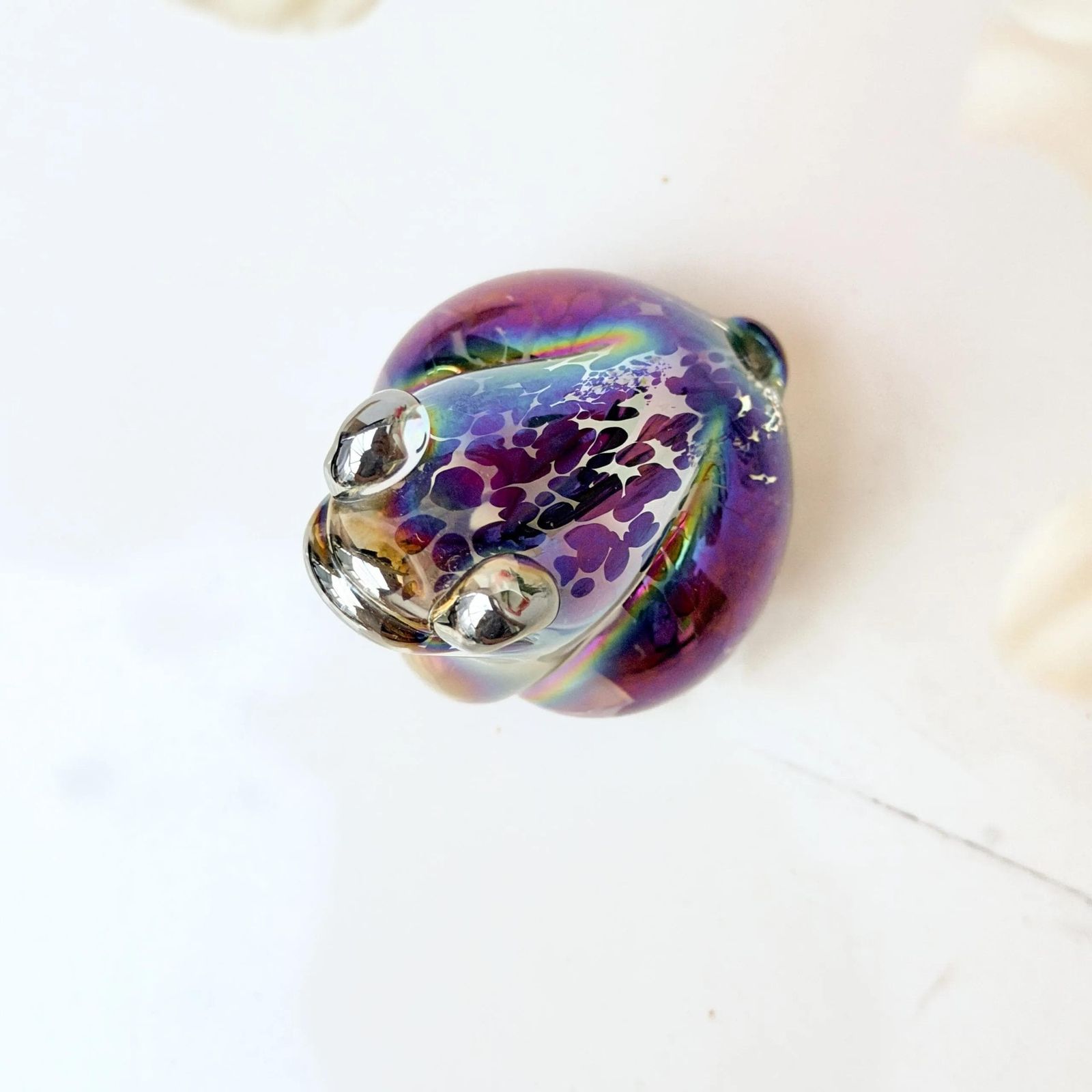 photo for sale John Ditchfield Iridescent Art Glass Frog Figurine Paperweight Vintage