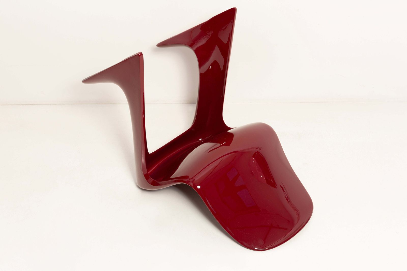 Vijf Rode Wijn Bordeauxrode Kangaroo Stoelen Ontworpen Door Ernst Moeckl, Duitsland, 1968 photo buy
