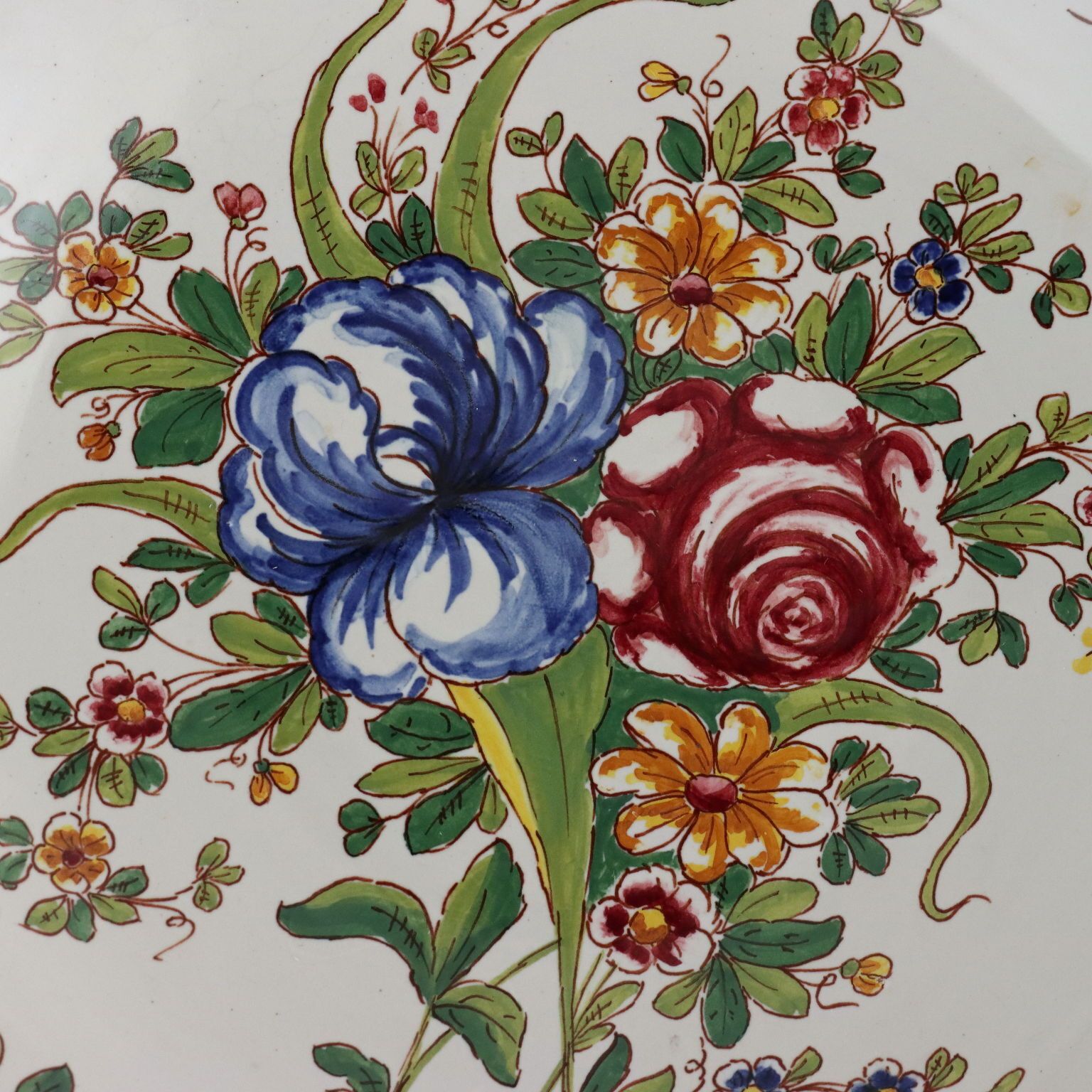 Antieke schaal, majolica, man. Boselli Savona Italië 19e eeuw photo Woonaccessoires