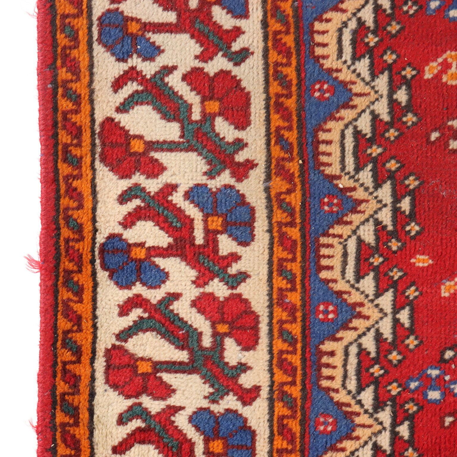 Tapis d'époque asiatique en coton et laine, nœuds serrés, 104 x 63 in photo vinterior