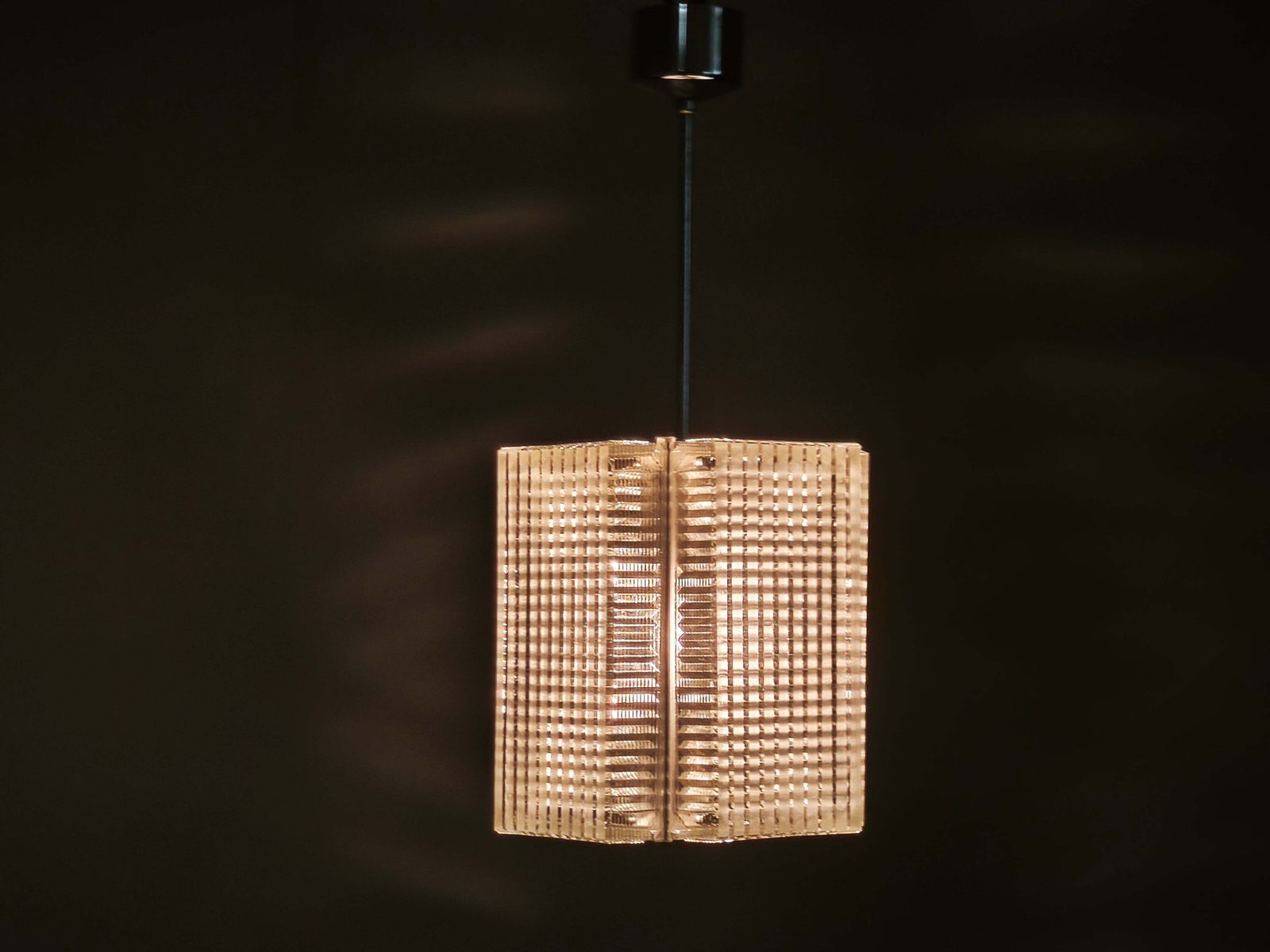 photo buy Pair Of Napako Chrome And Textured Glass Pendant Lights, 1970s