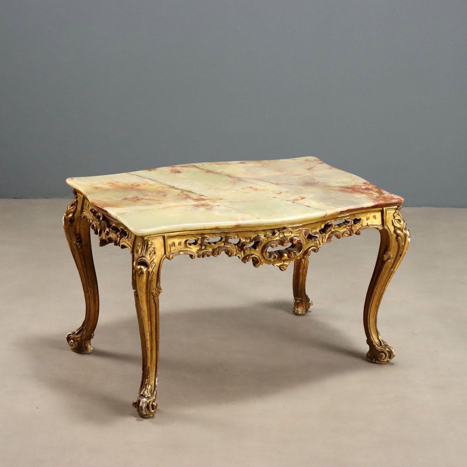 Small Table Baroque Style Alabaster Top XX Century