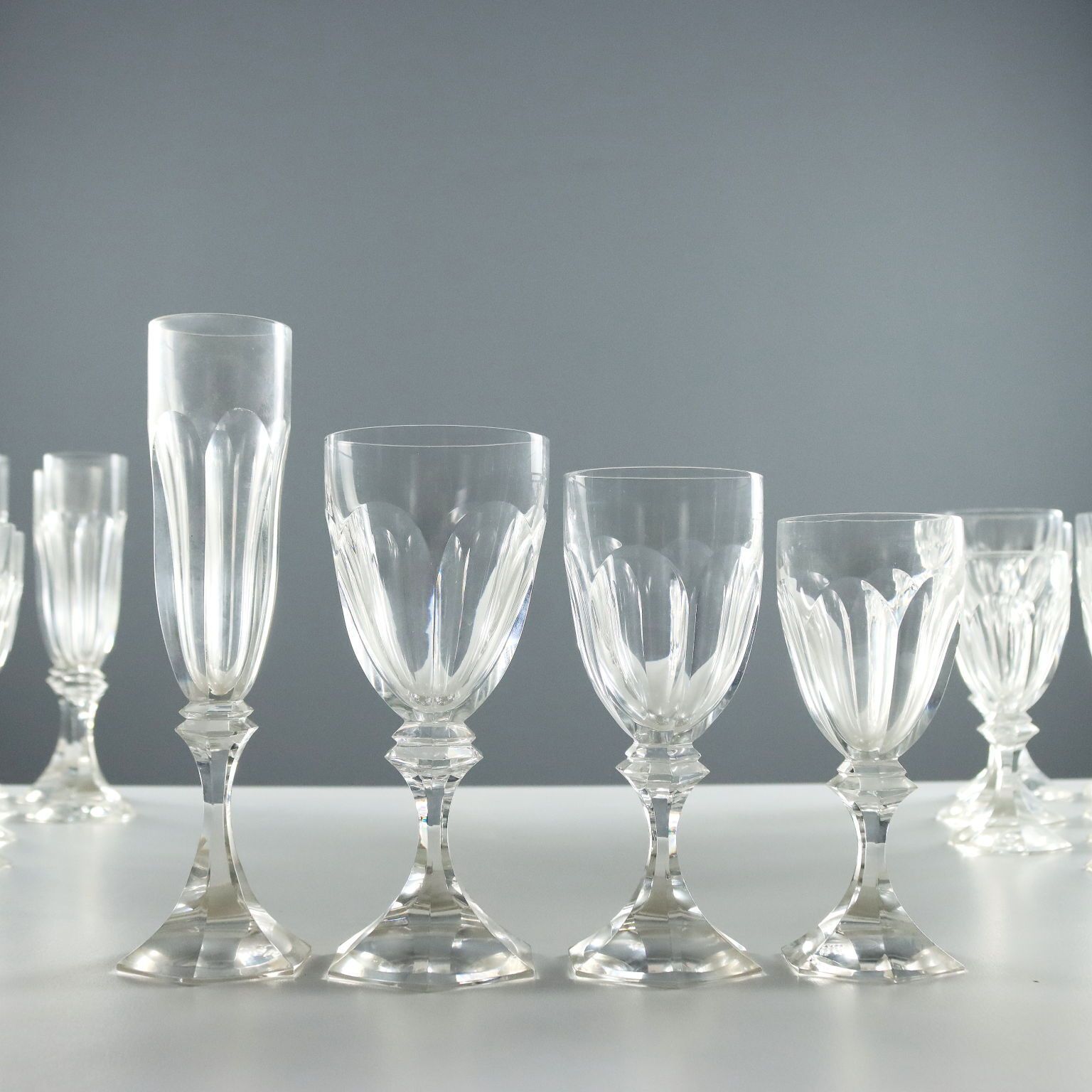 Vintage glazenset Chambord Saint Louis France jaren 1970