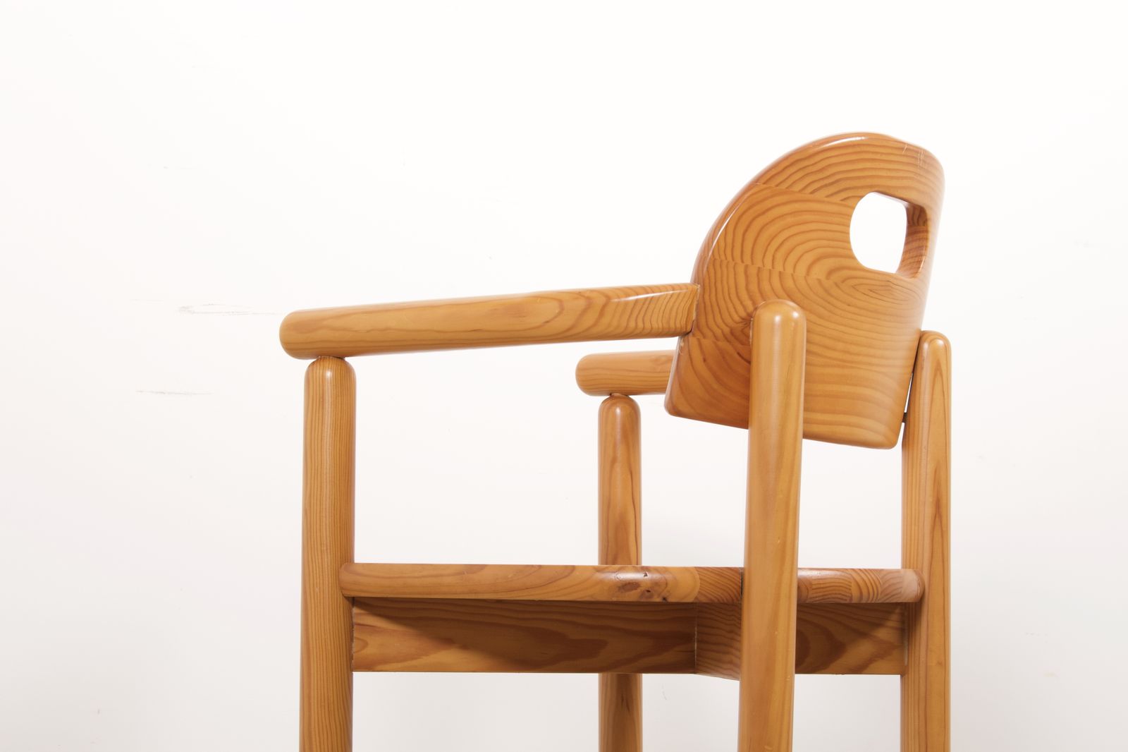 Vintage 1970s Solid Pine Chair With Arms In The Manner Of Rainer Daumiller Made In Germany photo Furniture