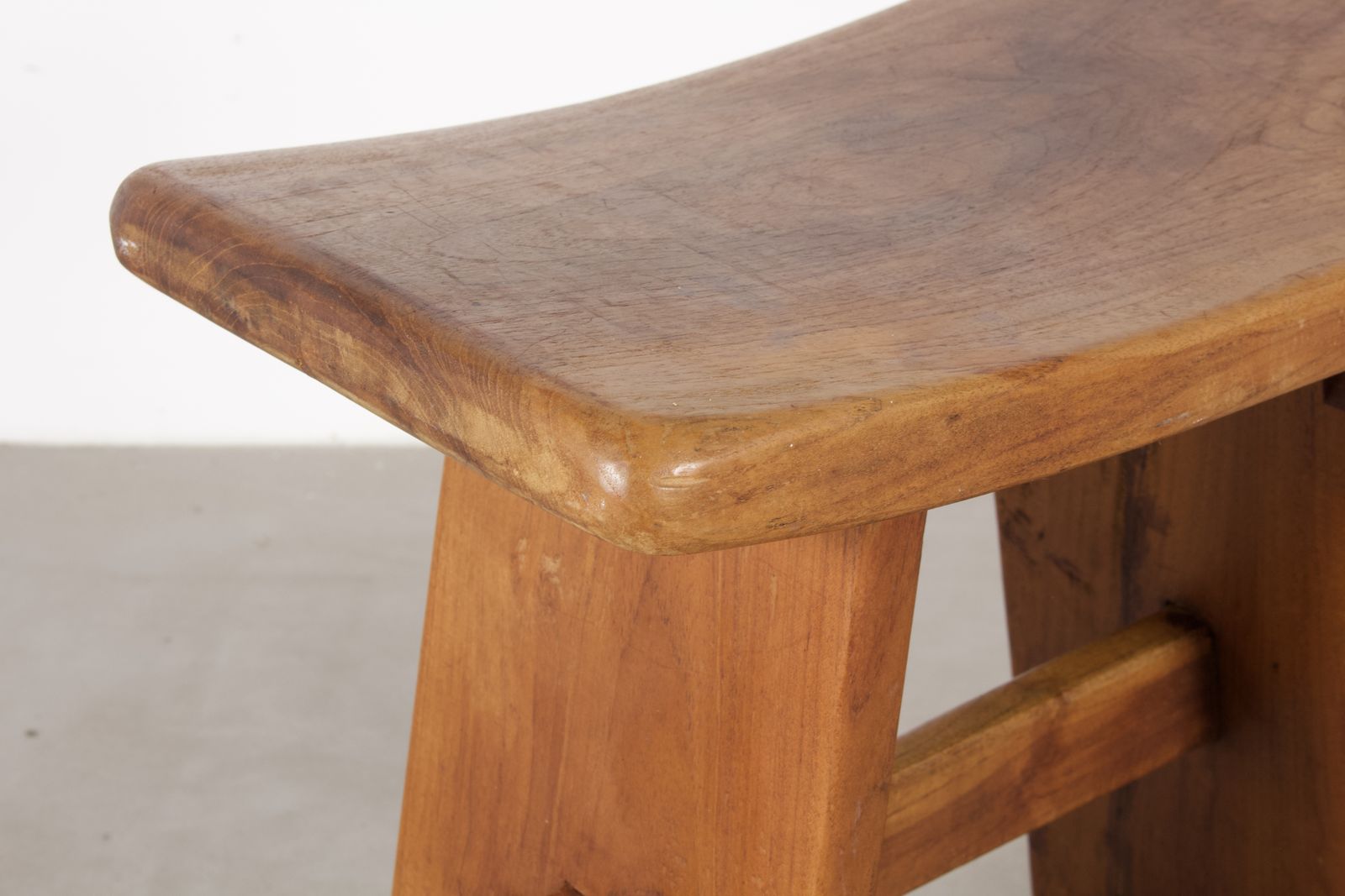 Tree Cycled Emi Mid Century Modern Vernacular Wooden Stool photo 195.0