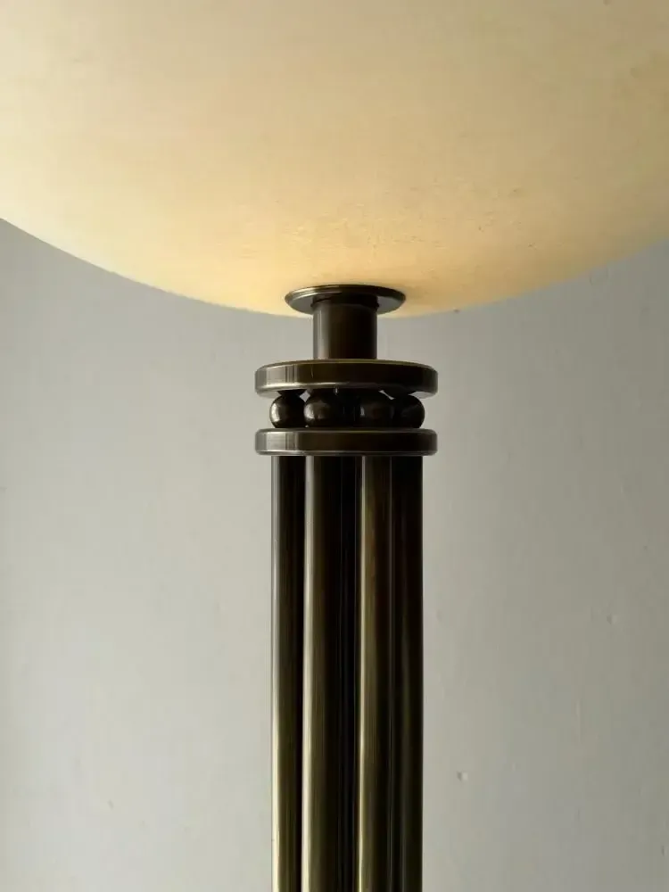 Lumiere Messing Vloerlamp Met Glazen Uplighter Frankrijk jaren 1980 photo Verlichting