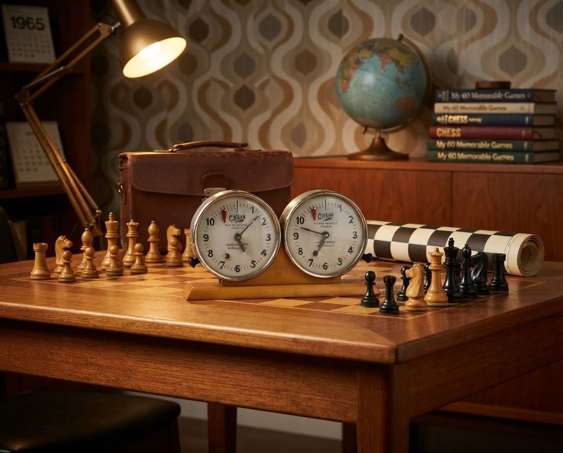 Vintage Sutton Coldfield schaakklok, jaren 1960, verzamelobject voor schaakliefhebbers