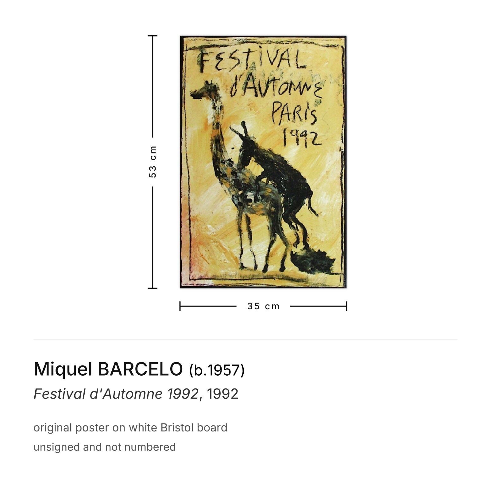 Affiche Miquel Barcelo Festival D'automne 1992 photo furniture