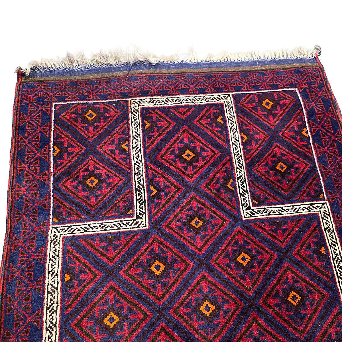 Vintage Afghaans handgeknoopt wollen Baluch-tapijt, jaren 1970 photo furniture