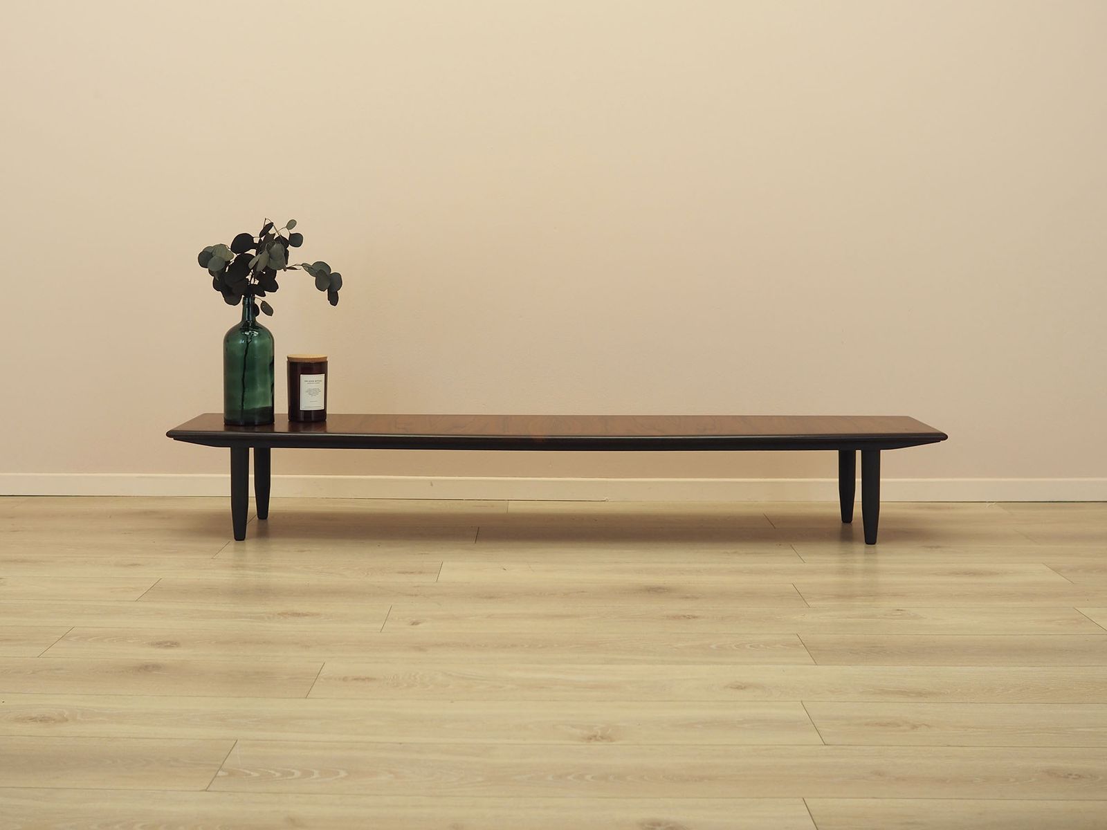 Danish Lowboard With Black Legs – Low Profile Mid Century Modern Design, 1970s photo furniture