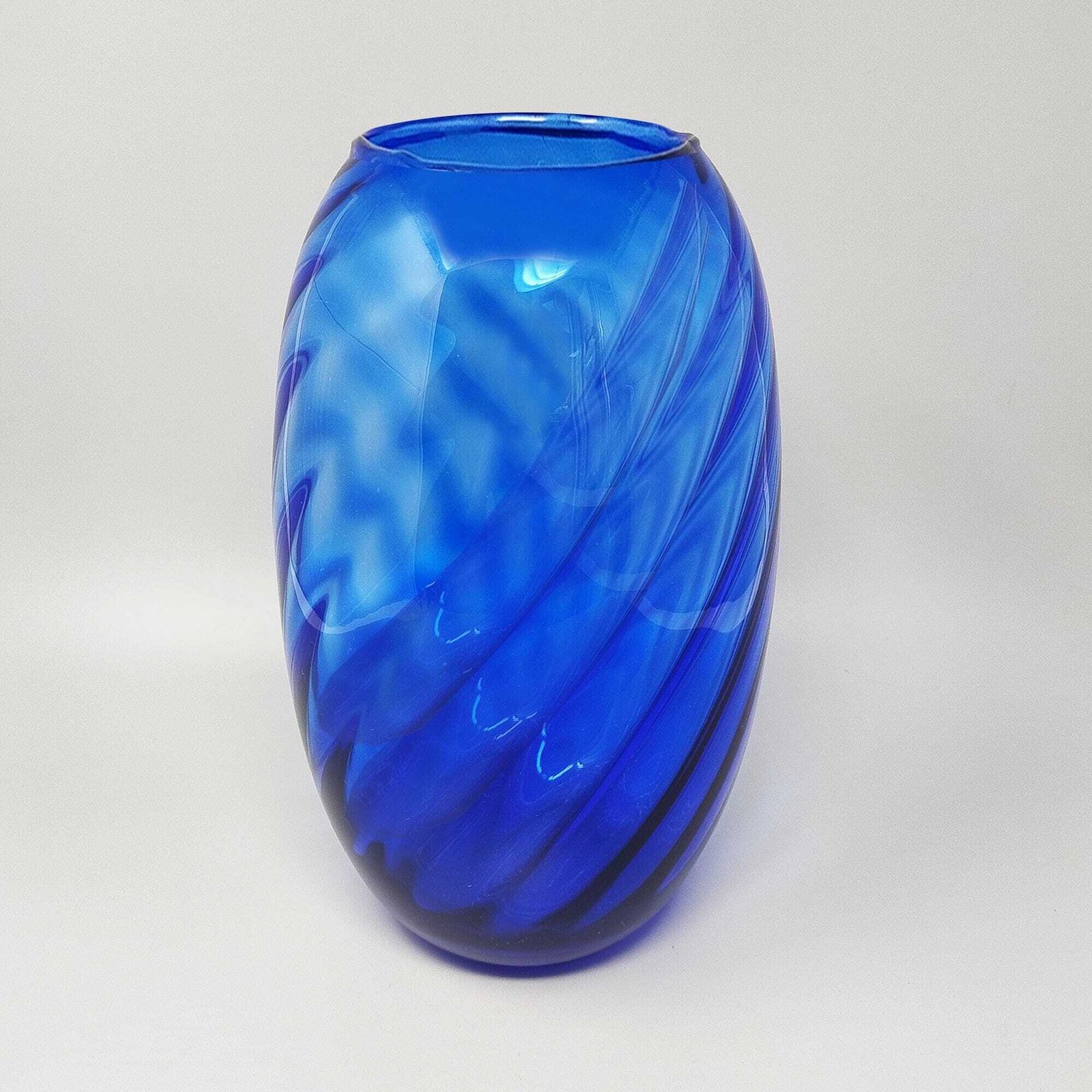1970s Gorgeous Large Blue Vase By Ind. Vetraria Valdarnese. Made In Italy photo Home Decor