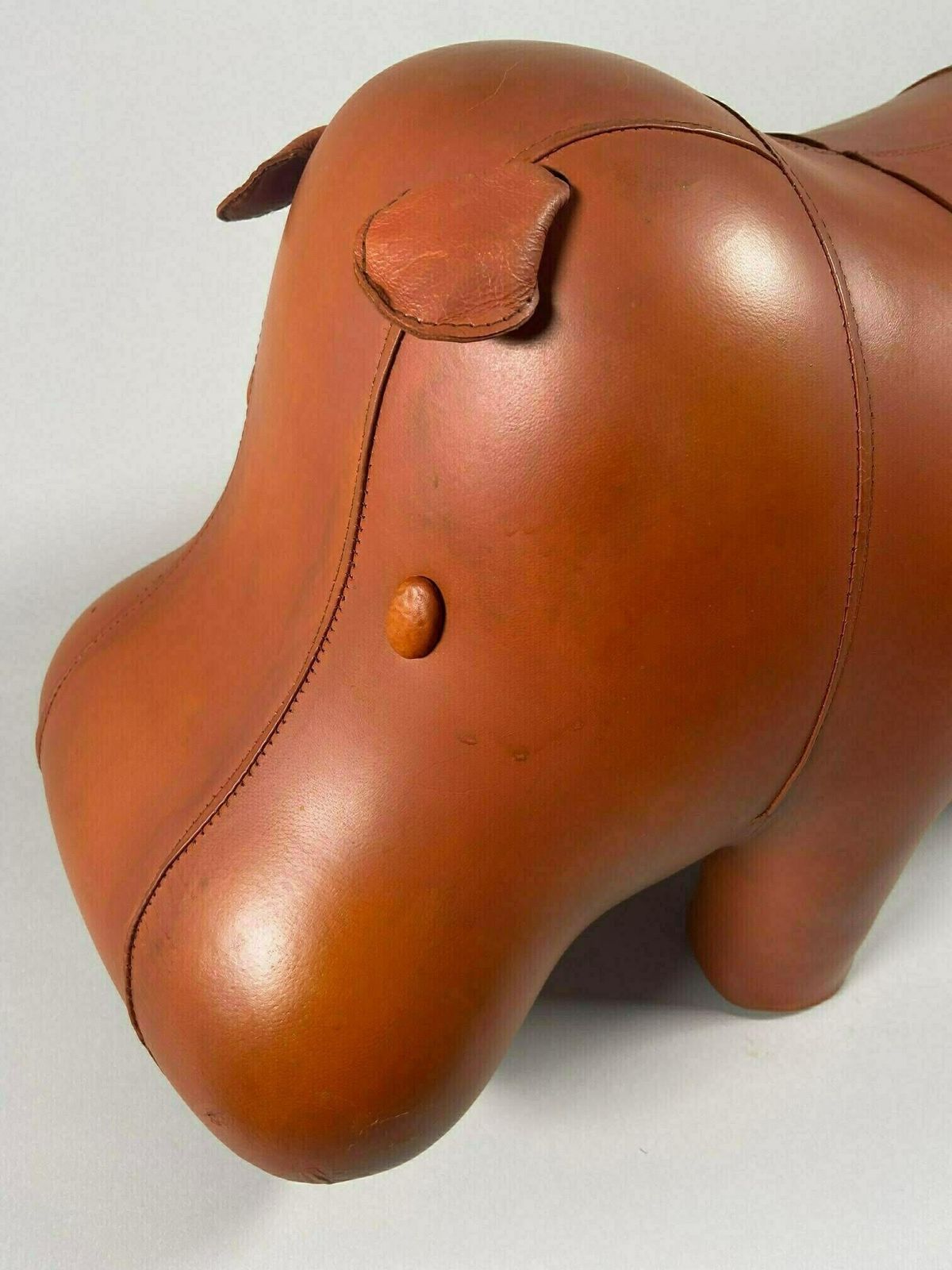 Vintage Dimitri Omersa Style Skin Footstool 1970 Handmade Hippo photo for sale