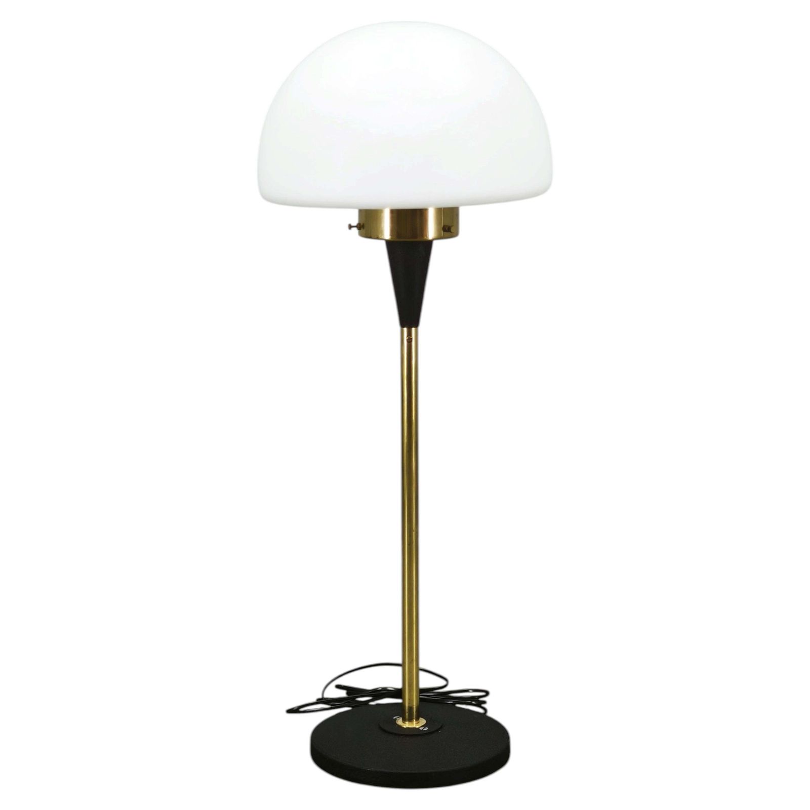 1960s Lidokov Space Age Brass And Opaline Glass Floor Lamp