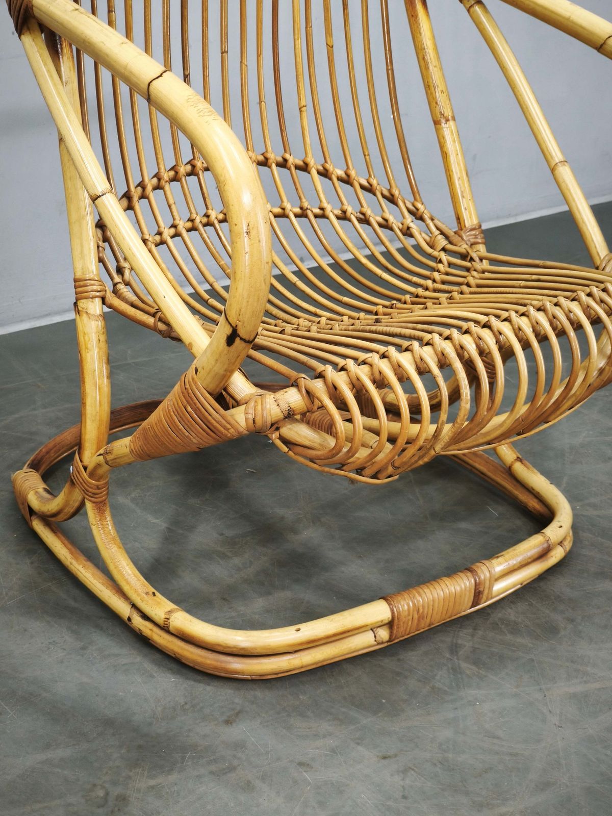 Tito Agnoli Italiaanse Rotan Lounge Fauteuil, jaren 1950 photo 887.0