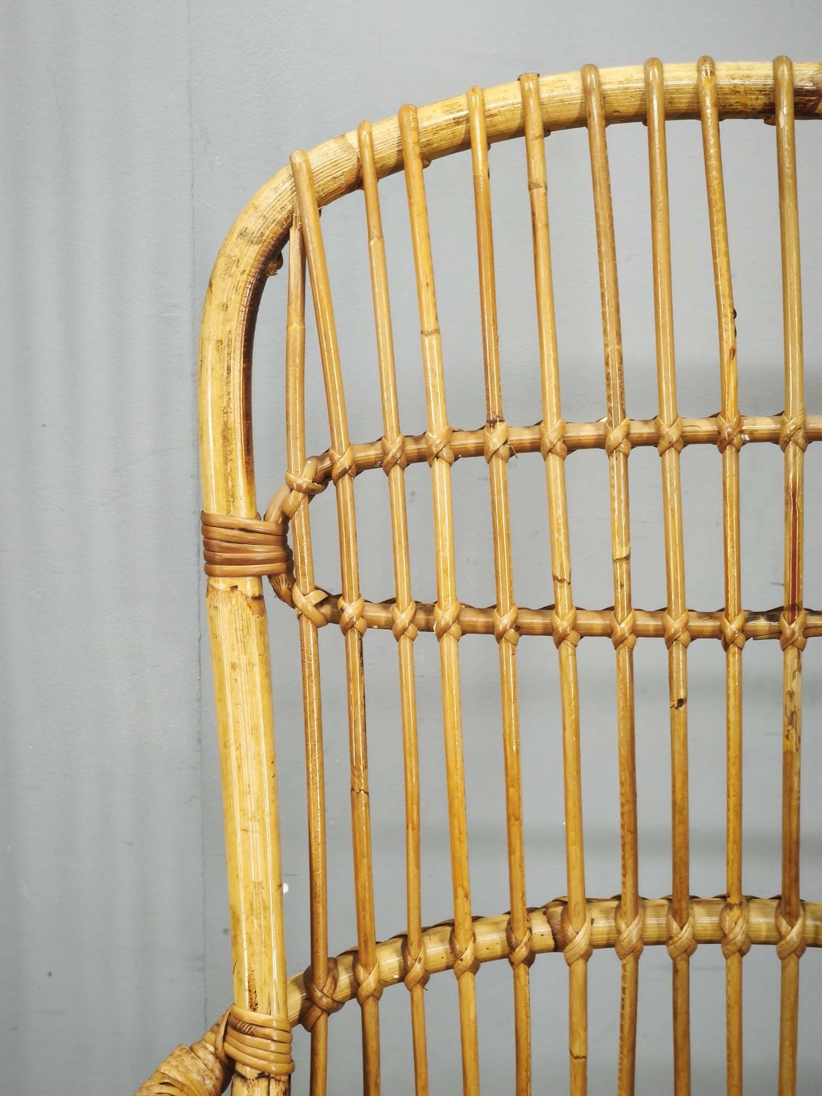 Tito Agnoli Italian Rattan Lounge Armchair, 1950s photo buy