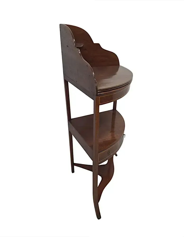 A Fabulous Georgian Inlaid Mahogany Corner Table Or Wash Stand photo vinterior