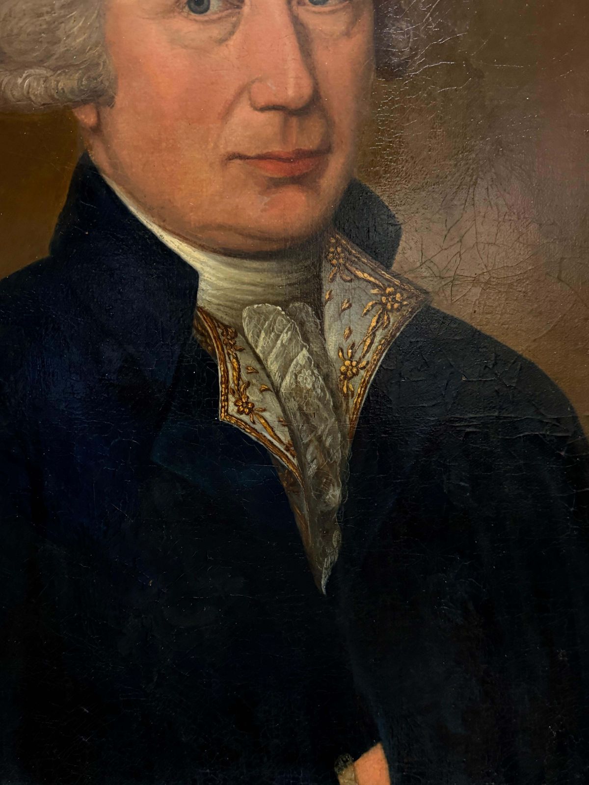 Portrait d'un gentilhomme en redingote bleue, école anglaise du XVIIIe siècle, peinture à l'huile photo vinterior