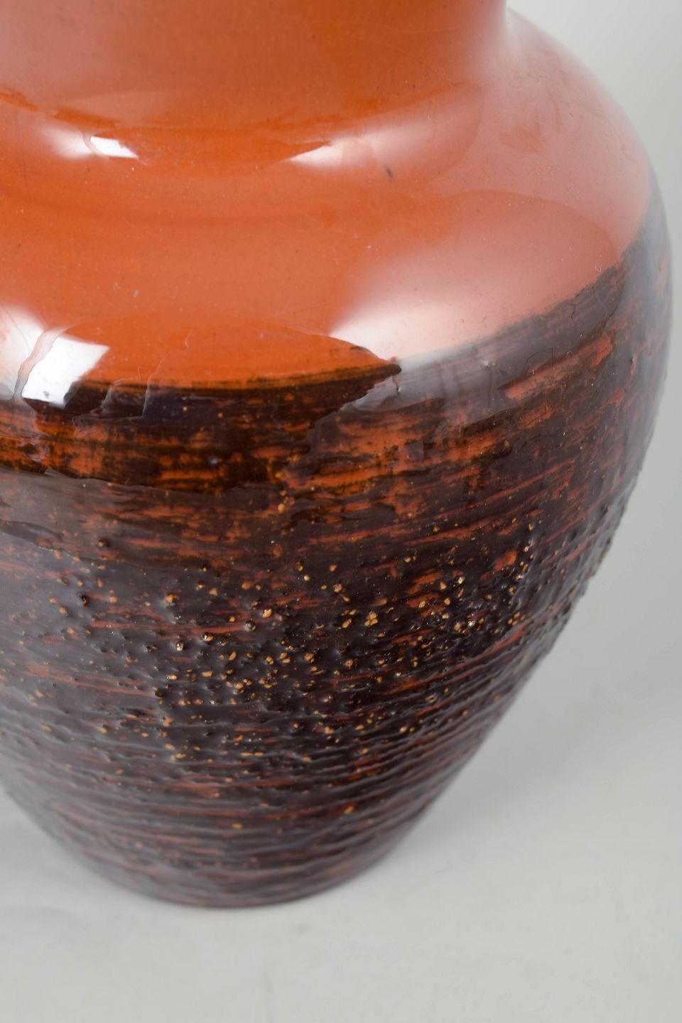 Upsala Ekeby, Sweden. Ceramic Vase With Brown And Orange Glaze, 1970s photo for sale