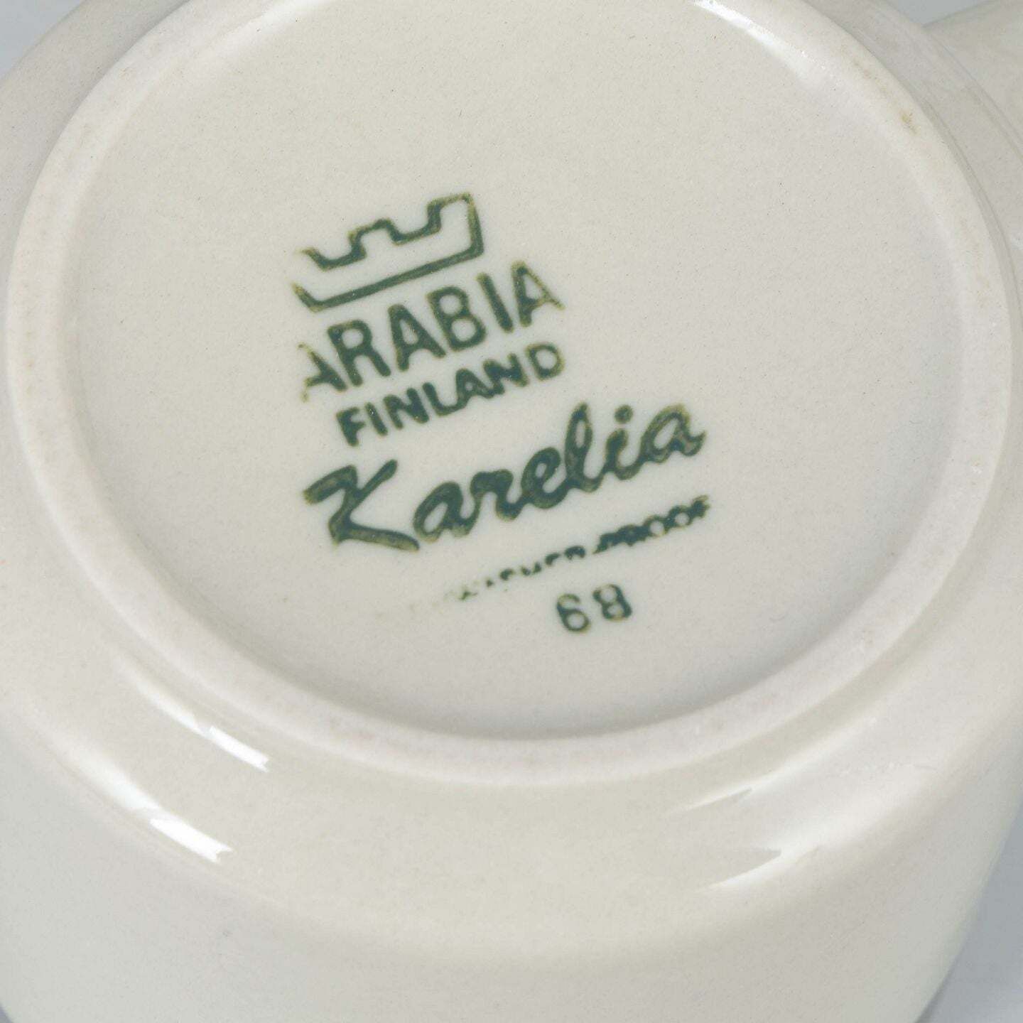 Arabia. Service de six tasses à thé avec soucoupes et six assiettes à gâteau. Série Karelia. photo Décoration