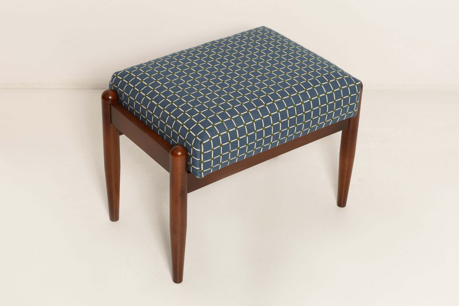 Paar Mid-Century GFM Krukken in Blauw Jacquard, E. Homa, Europa, jaren 1960 photo for sale