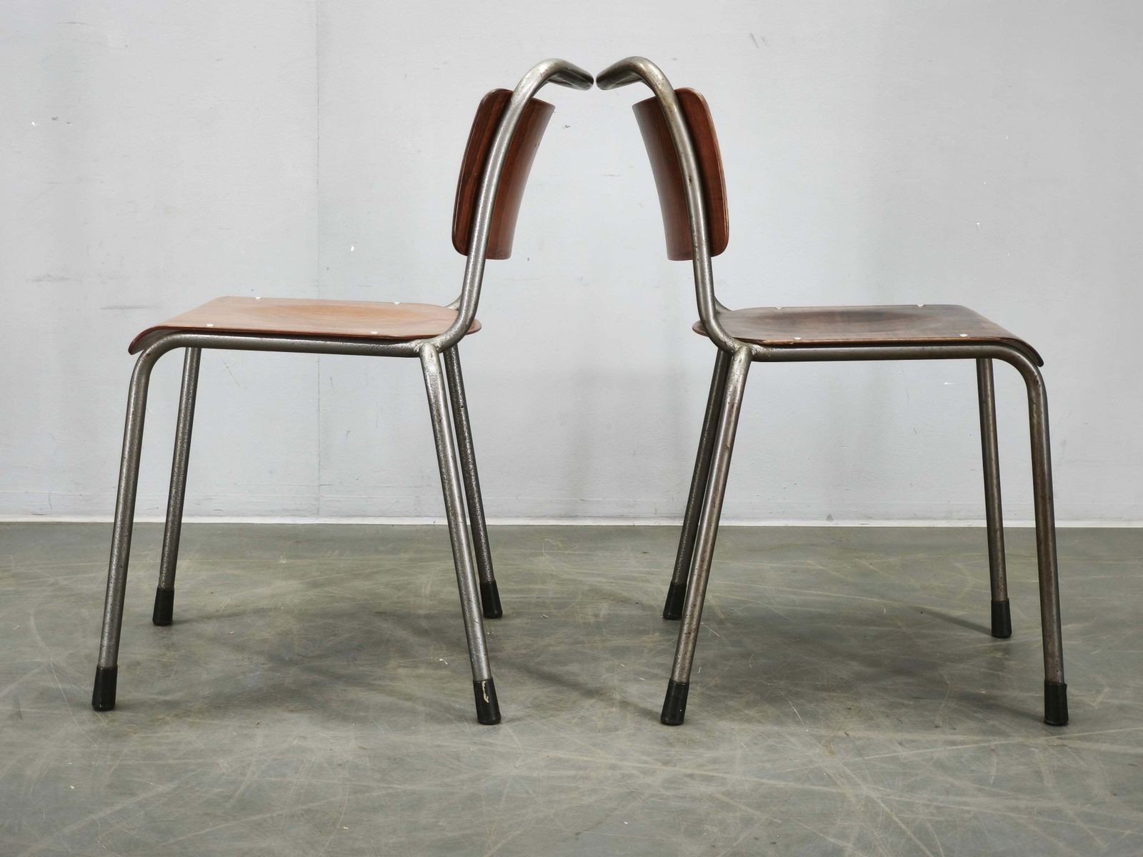 Lot de 6 chaises Gispen 106 industrielles néerlandaises en contreplaqué, années 1960 photo 1492.0