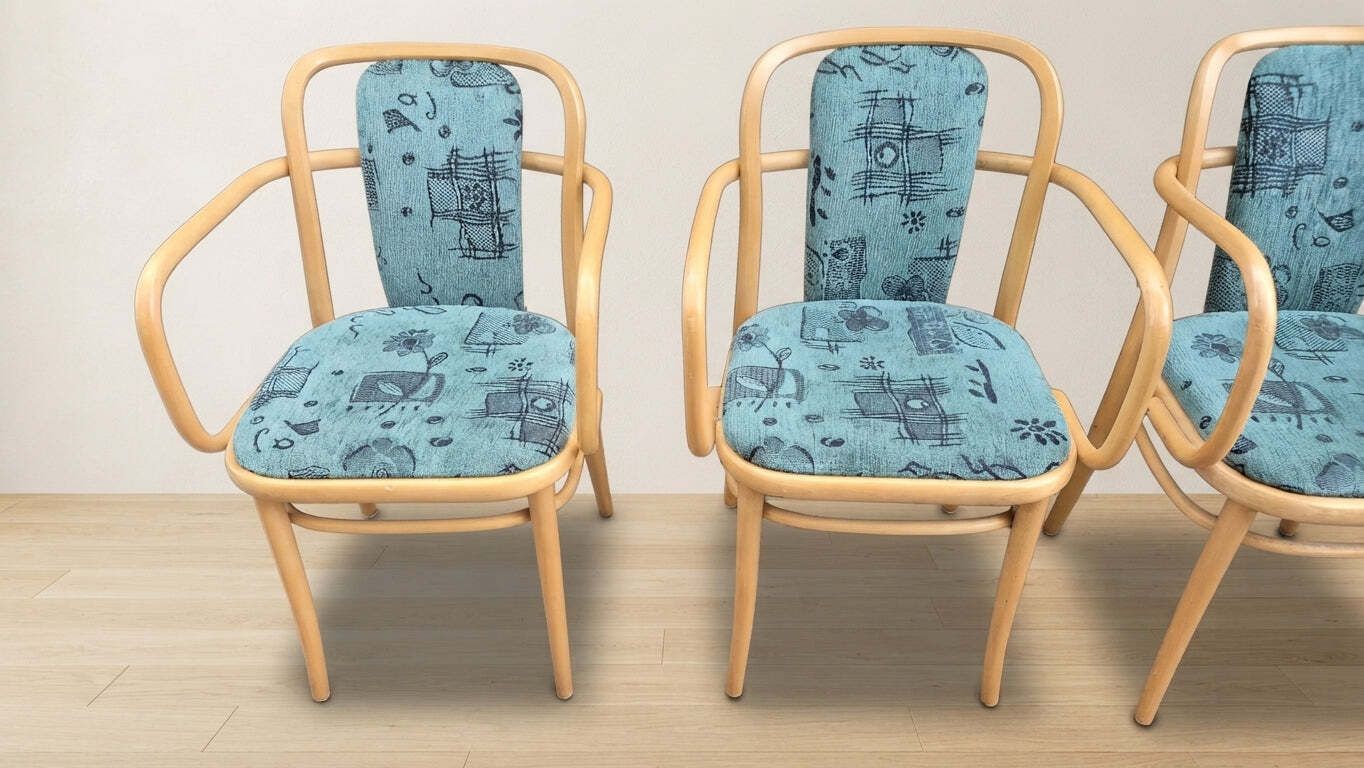 Set van 6 fauteuils A 811 van Josef Hoffmann voor Ton, gebogen beukenhout, Tsjecho-Slowakije, 55 × 50 × 80 cm photo furniture