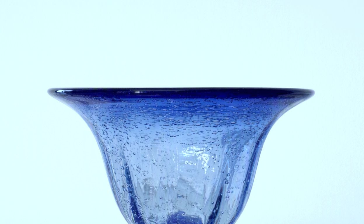Pauly & Co. / Glass Vase Cobalt Blue / Art Deco Murano Glass '50 photo for sale