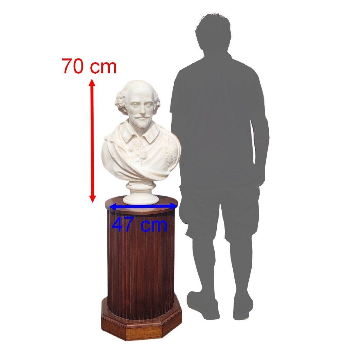 Buste de Shakespeare, H. 70 cm, marbre blanc, XIXe siècle photo furniture