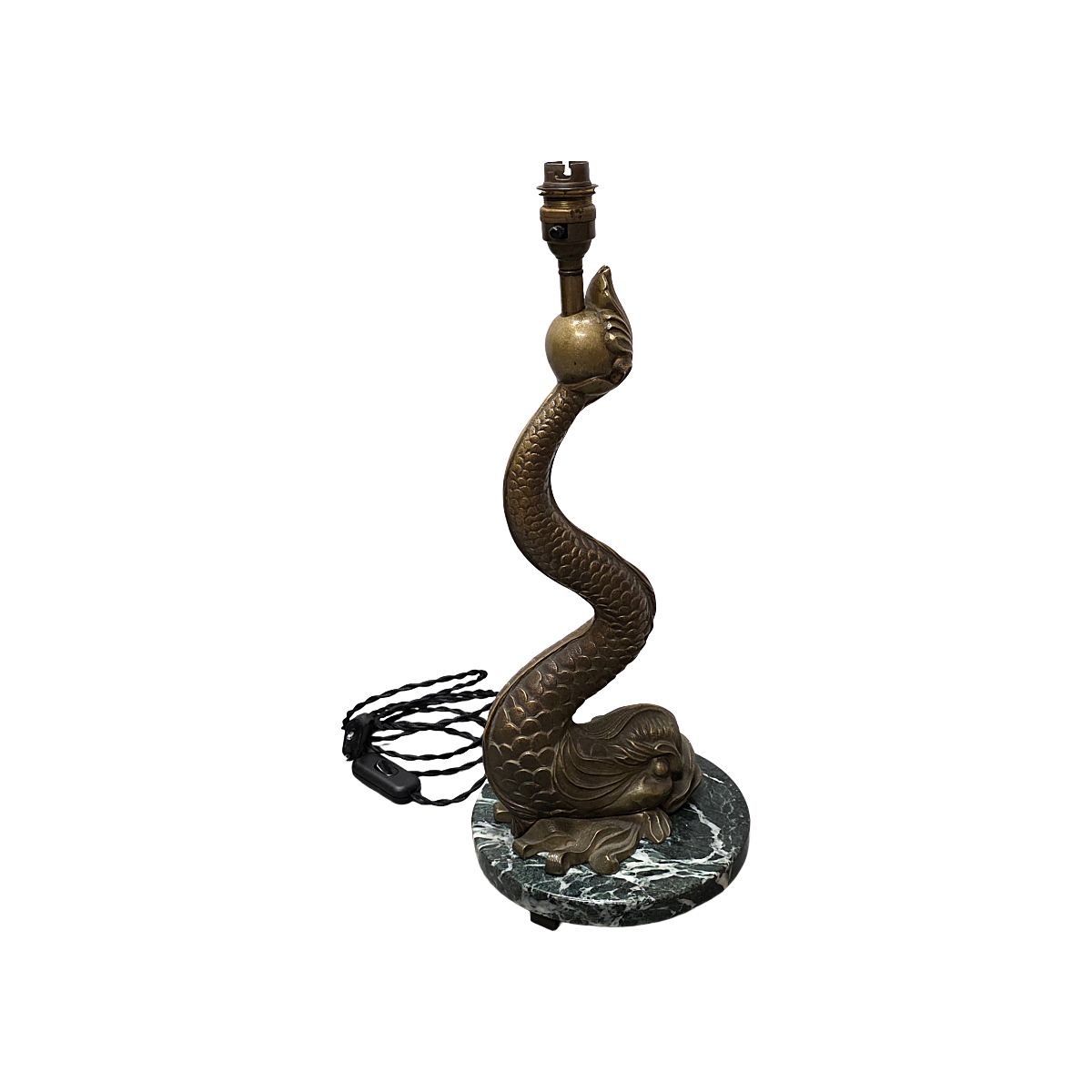 Mid Century Franse bronzen dolfijn tafellamp, jaren 1950 photo buy