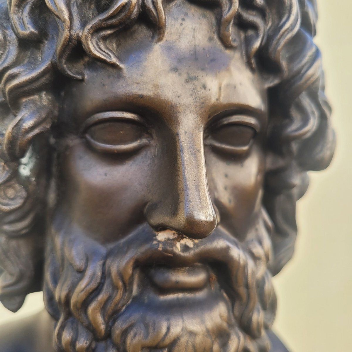 Aesculapius, bronzen buste, H 39 cm, Collas Foundry, 19e eeuw photo 1250.0
