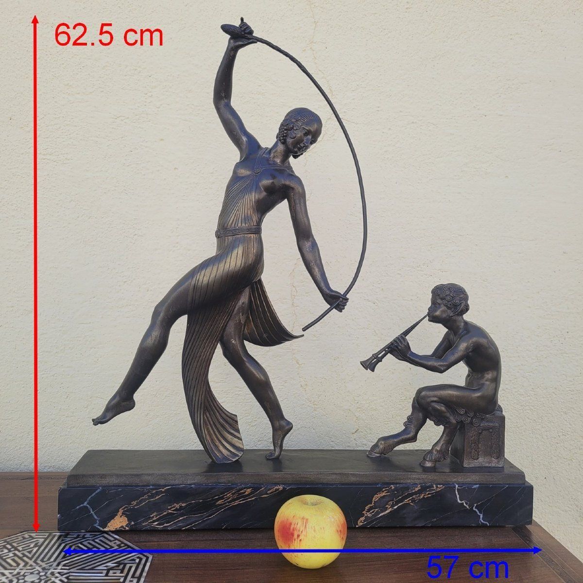 Jd Guirande, Dancer With A Thyrsus Art Deco Bronze 20th Century photo furniture