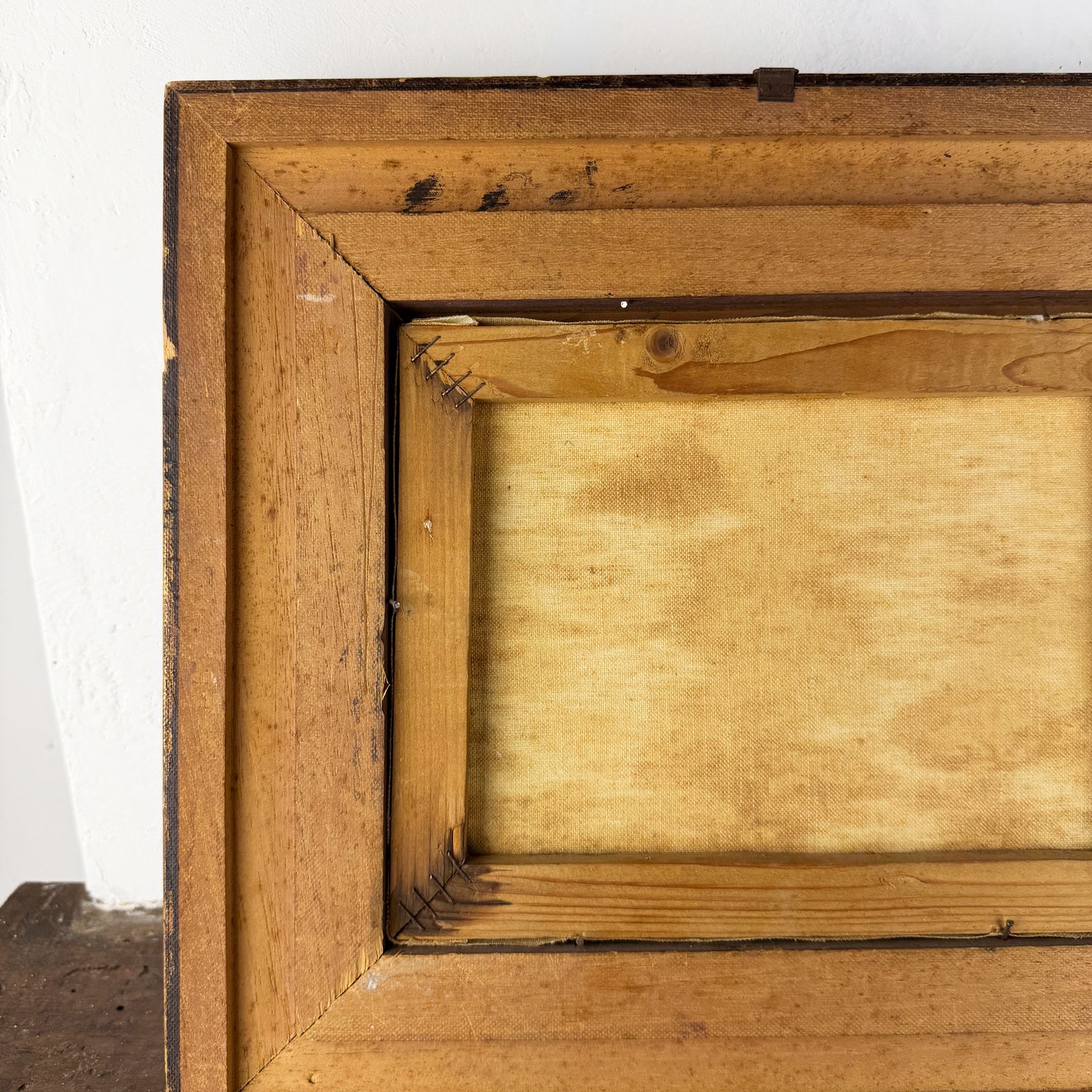 photo furniture Antiek ingelijst impressionistisch Italiaans landschapsschilderij, olieverf op doek